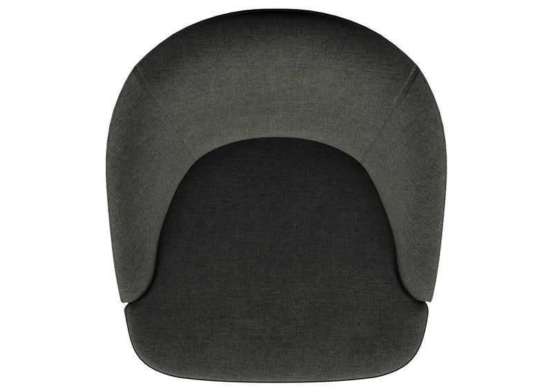 903075 Leon Upholstered Barrel Accent Swivel Chair Hunter Green