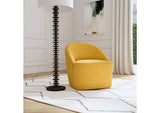 903076 Leon Upholstered Barrel Accent Swivel Chair Mustard Yellow