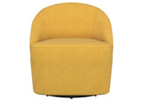 903076 Leon Upholstered Barrel Accent Swivel Chair Mustard Yellow