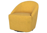 903076 Leon Upholstered Barrel Accent Swivel Chair Mustard Yellow