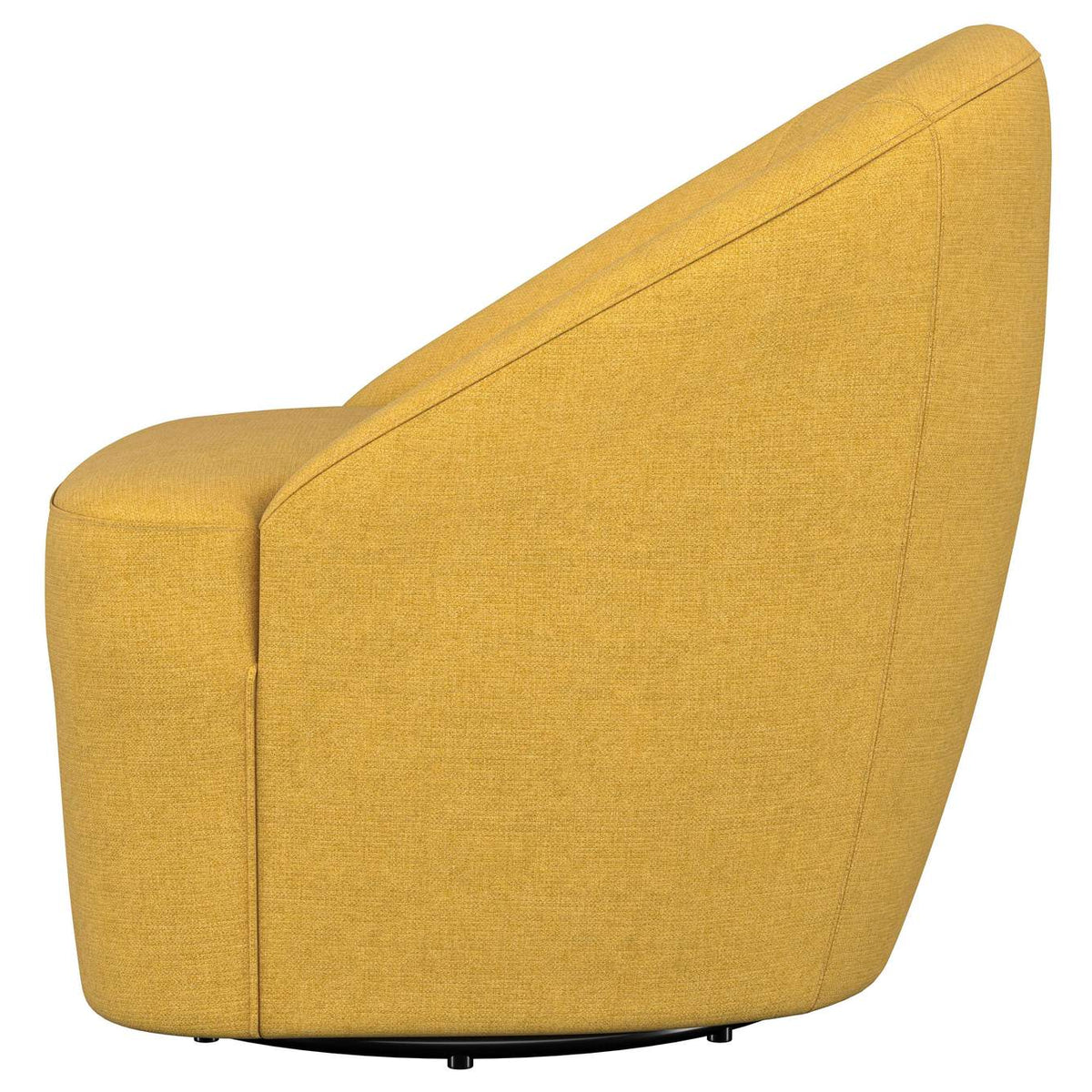 903076 Leon Upholstered Barrel Accent Swivel Chair Mustard Yellow