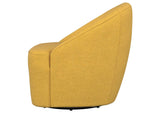 903076 Leon Upholstered Barrel Accent Swivel Chair Mustard Yellow