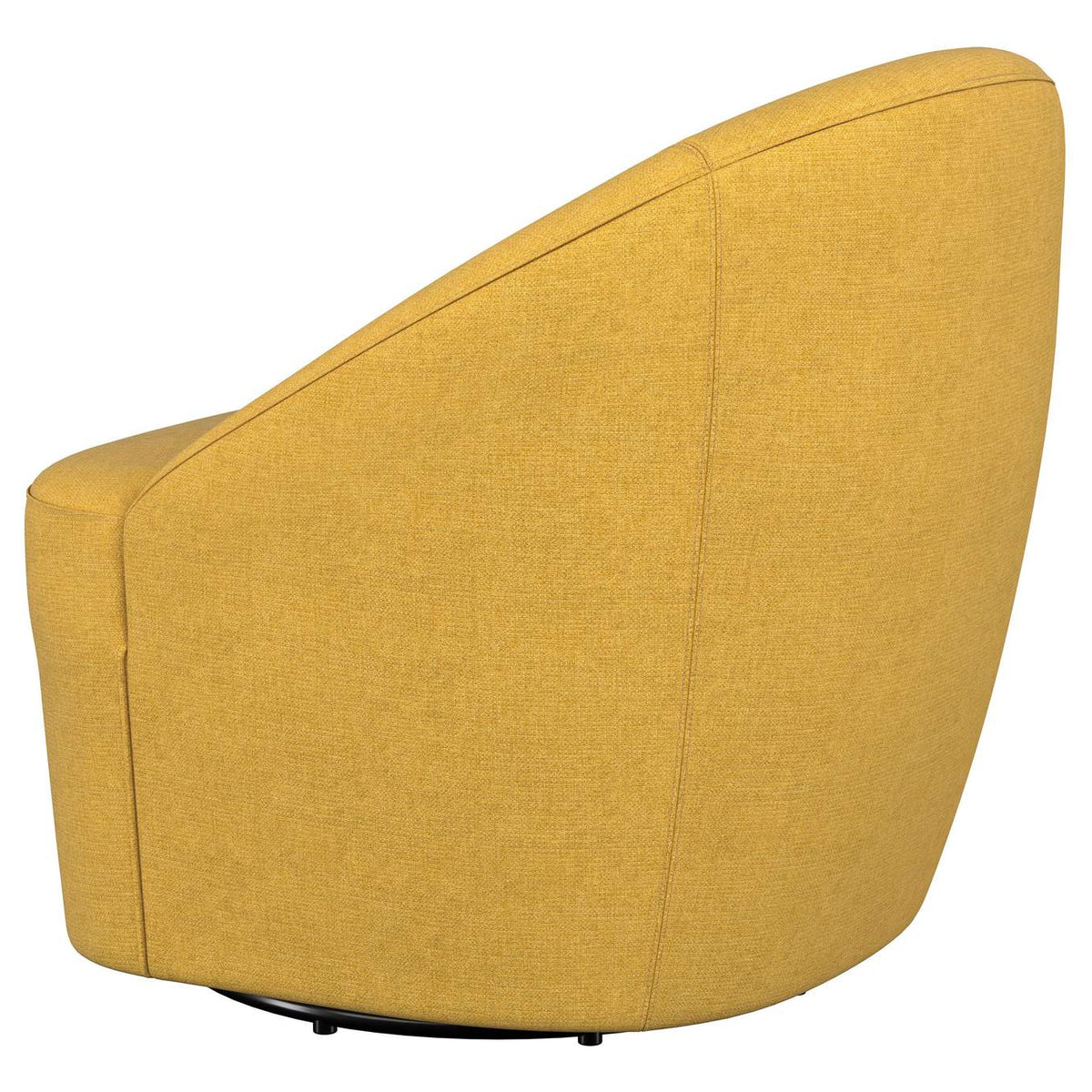 903076 Leon Upholstered Barrel Accent Swivel Chair Mustard Yellow