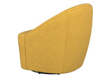 903076 Leon Upholstered Barrel Accent Swivel Chair Mustard Yellow