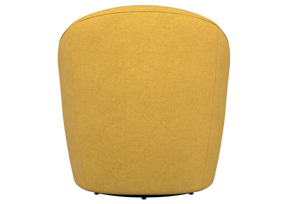 903076 Leon Upholstered Barrel Accent Swivel Chair Mustard Yellow