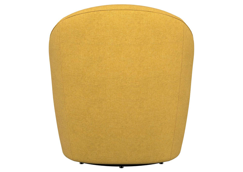 903076 Leon Upholstered Barrel Accent Swivel Chair Mustard Yellow