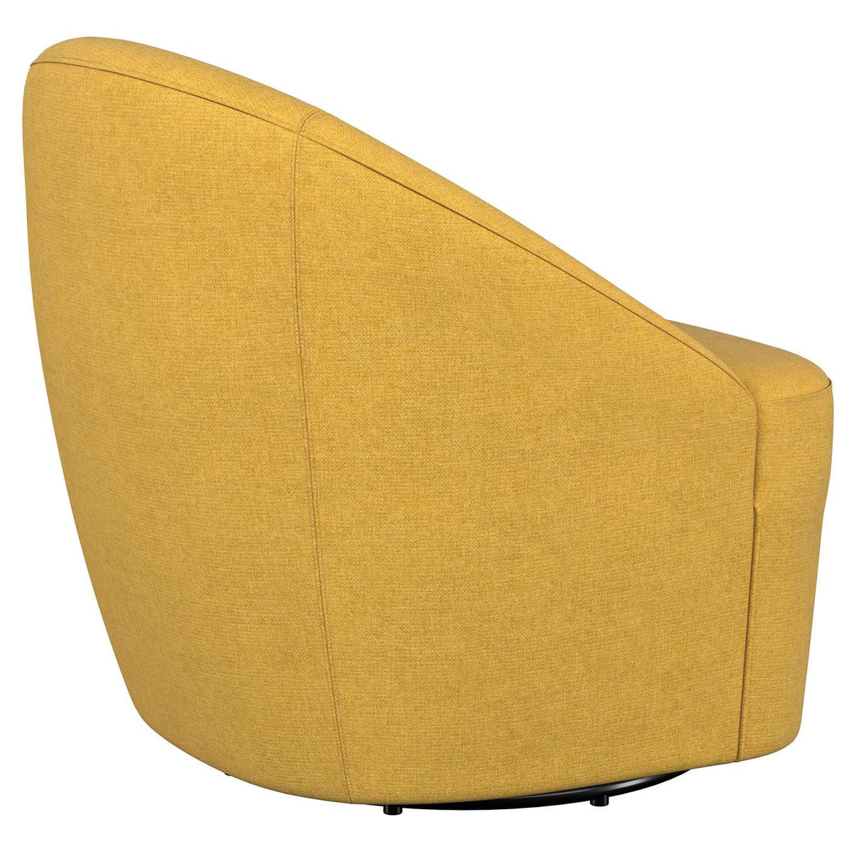 903076 Leon Upholstered Barrel Accent Swivel Chair Mustard Yellow