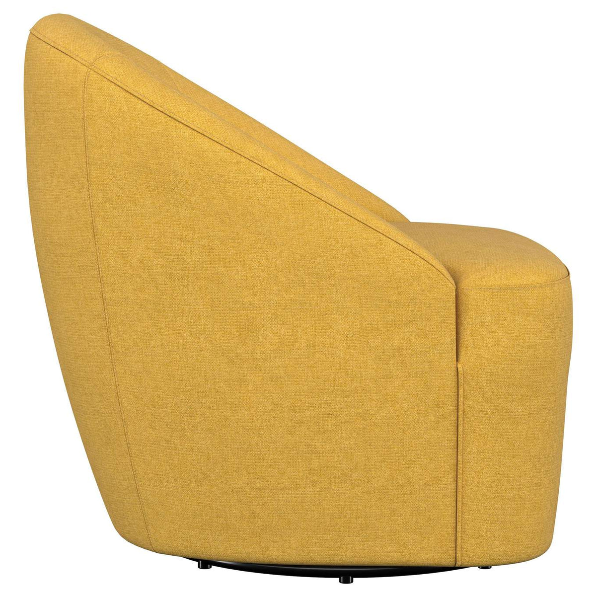 903076 Leon Upholstered Barrel Accent Swivel Chair Mustard Yellow
