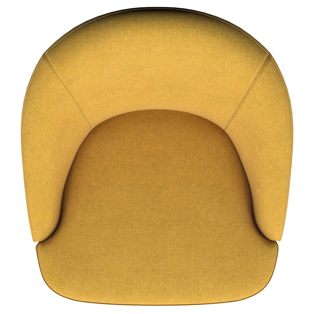 903076 Leon Upholstered Barrel Accent Swivel Chair Mustard Yellow