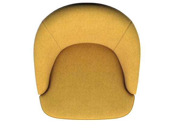 903076 Leon Upholstered Barrel Accent Swivel Chair Mustard Yellow