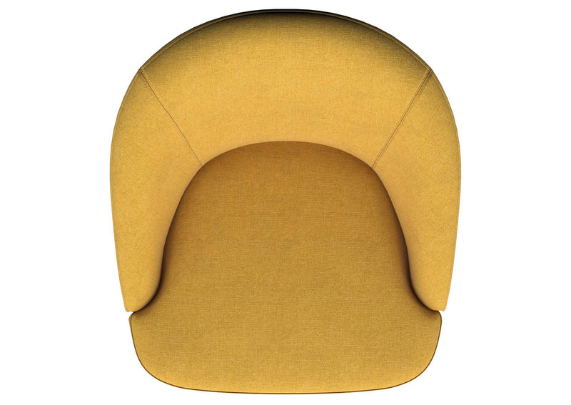903076 Leon Upholstered Barrel Accent Swivel Chair Mustard Yellow