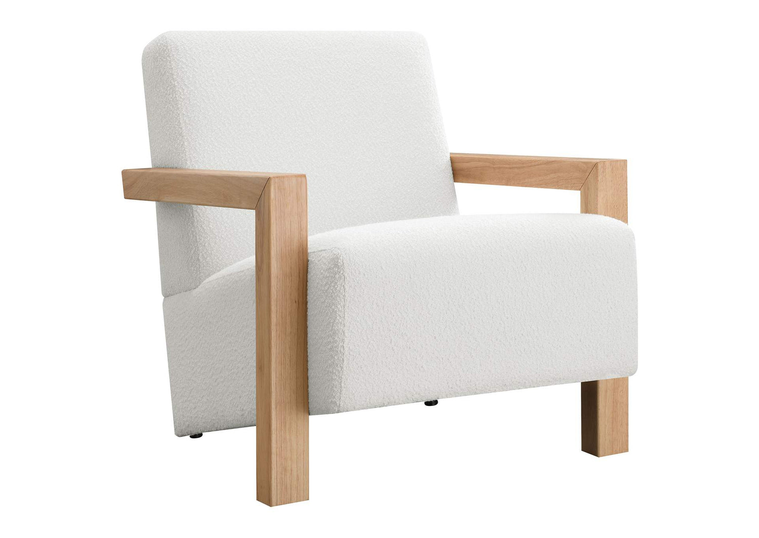 903094 Fitzroy Boucle Upholstered Accent Arm Chair Ivory