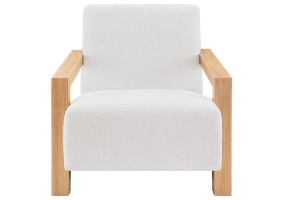 903094 Fitzroy Boucle Upholstered Accent Arm Chair Ivory