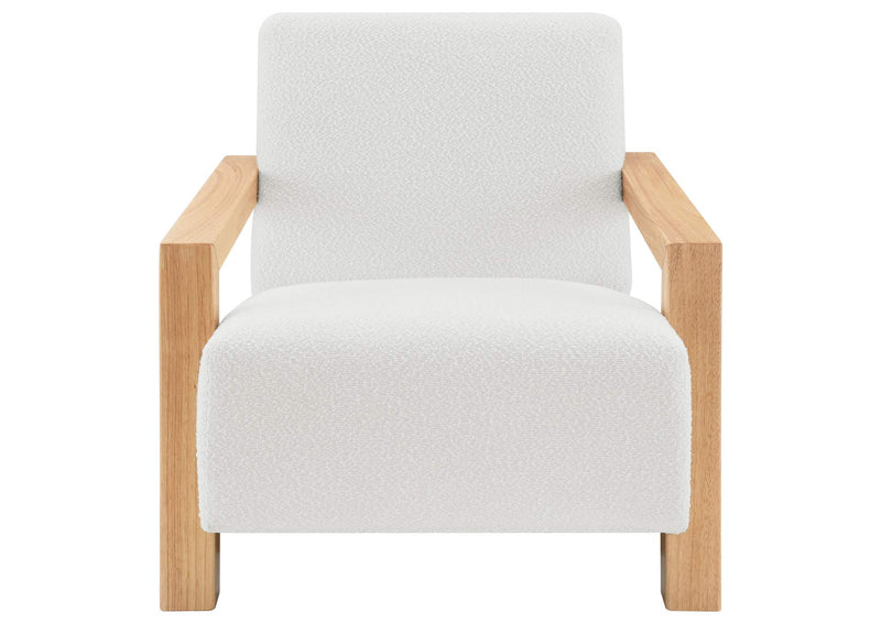 903094 Fitzroy Boucle Upholstered Accent Arm Chair Ivory