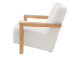 903094 Fitzroy Boucle Upholstered Accent Arm Chair Ivory