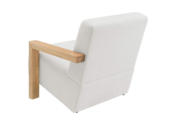 903094 Fitzroy Boucle Upholstered Accent Arm Chair Ivory