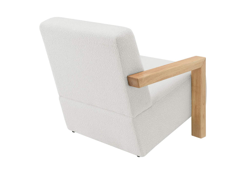 903094 Fitzroy Boucle Upholstered Accent Arm Chair Ivory
