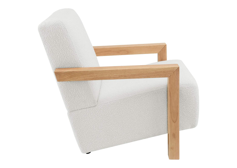 903094 Fitzroy Boucle Upholstered Accent Arm Chair Ivory
