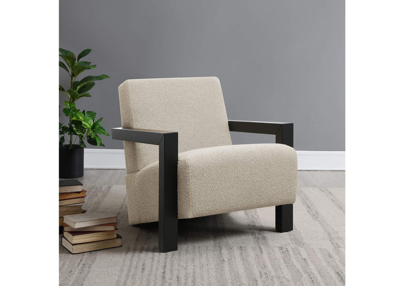 903095 Fitzroy Boucle Upholstered Accent Arm Chair Latte