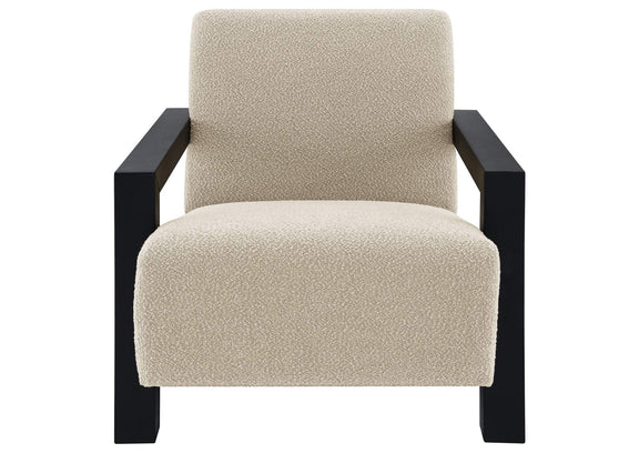 903095 Fitzroy Boucle Upholstered Accent Arm Chair Latte