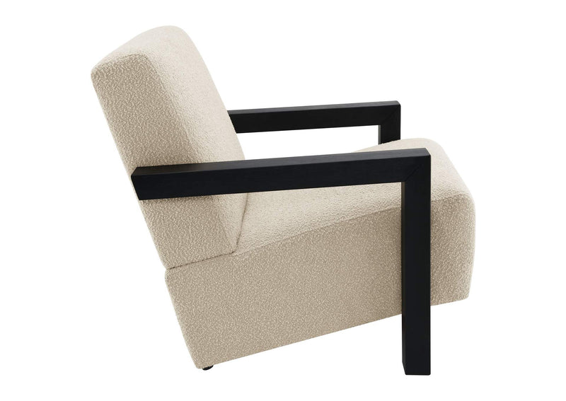 903095 Fitzroy Boucle Upholstered Accent Arm Chair Latte