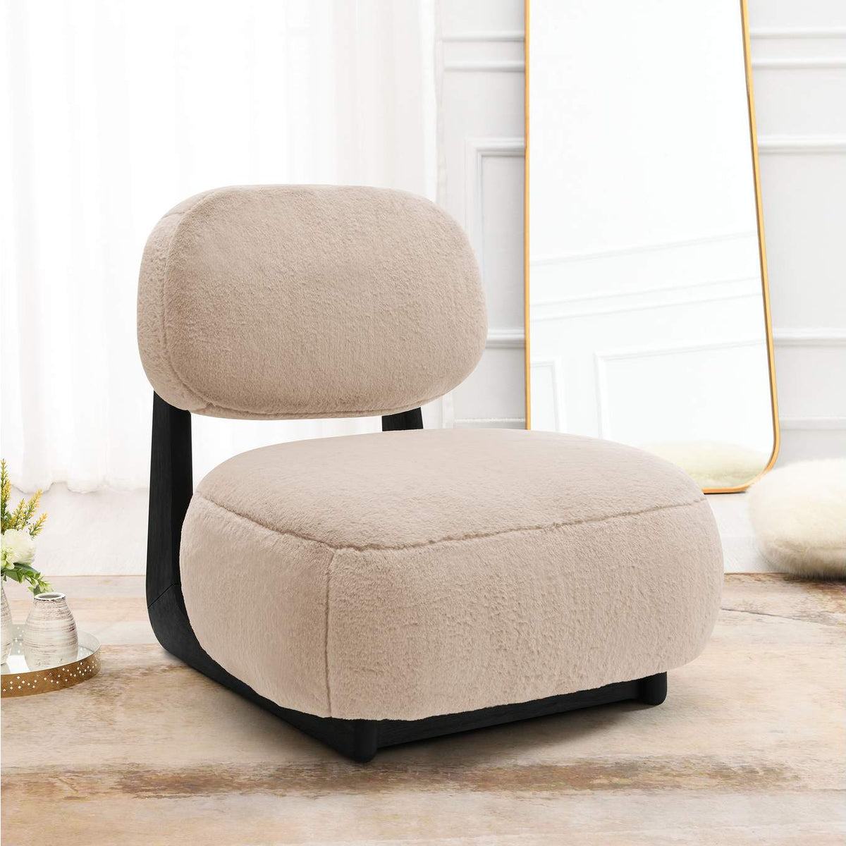 903097 Duffie Upholstered Armless Accent Chair Camel