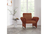 903150 Liana Upholstered Roll Arm Accent Armchair Rust Orange