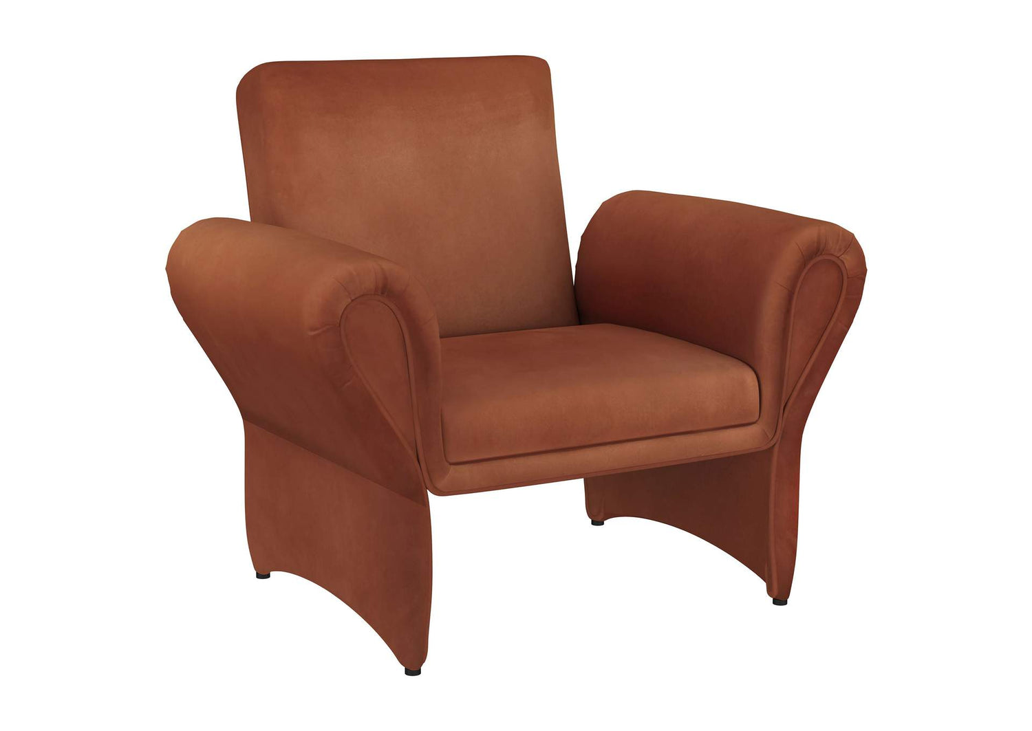 903150 Liana Upholstered Roll Arm Accent Armchair Rust Orange