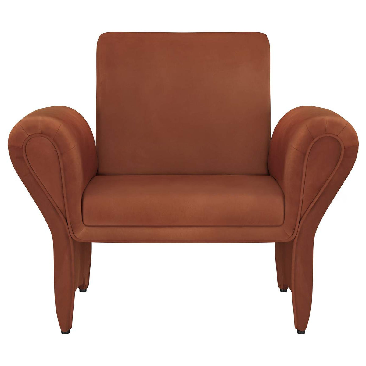 903150 Liana Upholstered Roll Arm Accent Armchair Rust Orange