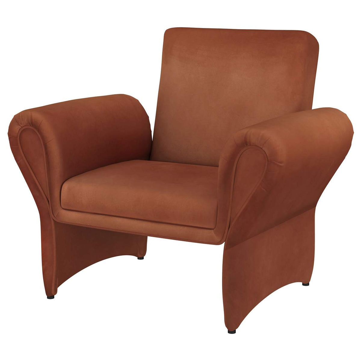 903150 Liana Upholstered Roll Arm Accent Armchair Rust Orange