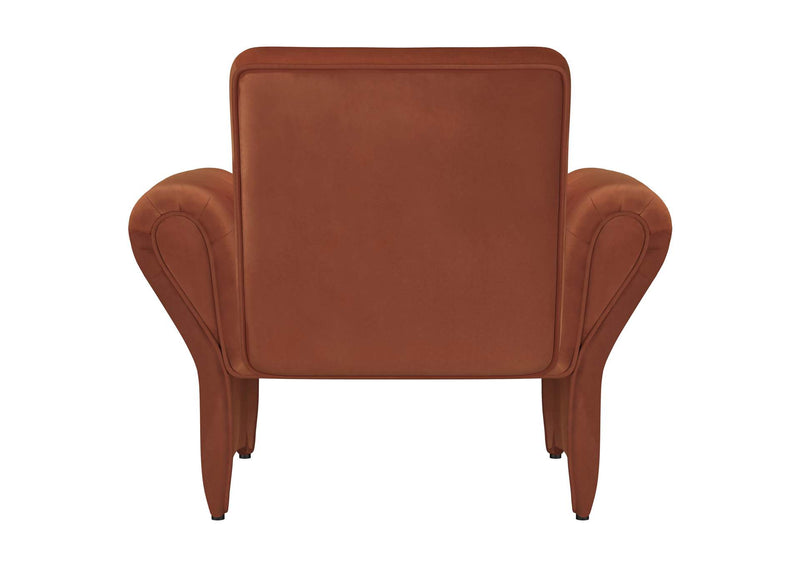 903150 Liana Upholstered Roll Arm Accent Armchair Rust Orange