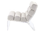903161 Serreta Boucle Upholstered Armless Acrylic Chair Ivory