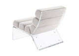903161 Serreta Boucle Upholstered Armless Acrylic Chair Ivory