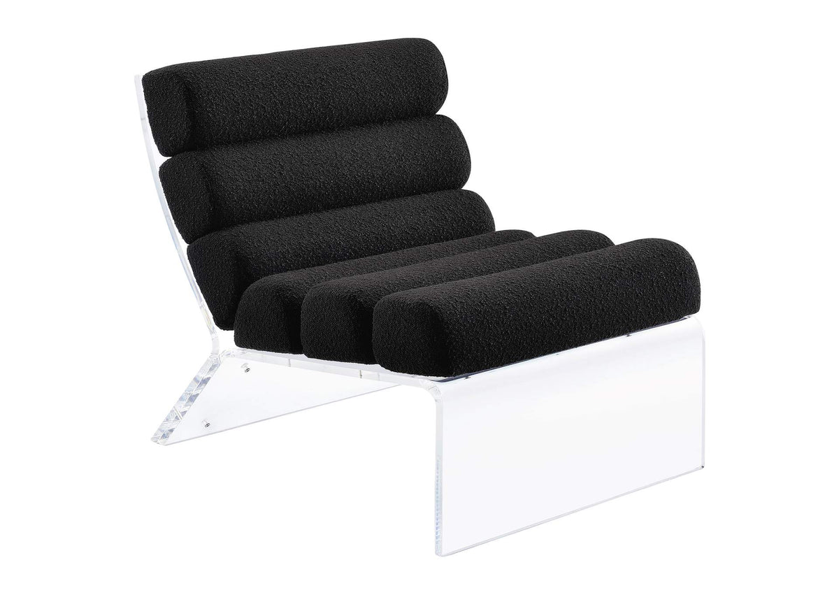 Serreta Boucle Upholstered Armless Acrylic Chair Black