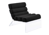 Serreta Boucle Upholstered Armless Acrylic Chair Black
