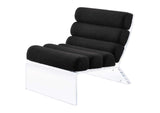 903162 Serreta Boucle Upholstered Armless Acrylic Chair Black