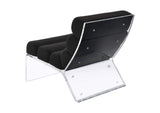 903162 Serreta Boucle Upholstered Armless Acrylic Chair Black