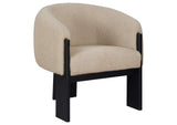 903165 Valdez Boucle Upholstered Barrel Back Accent Chair Beige