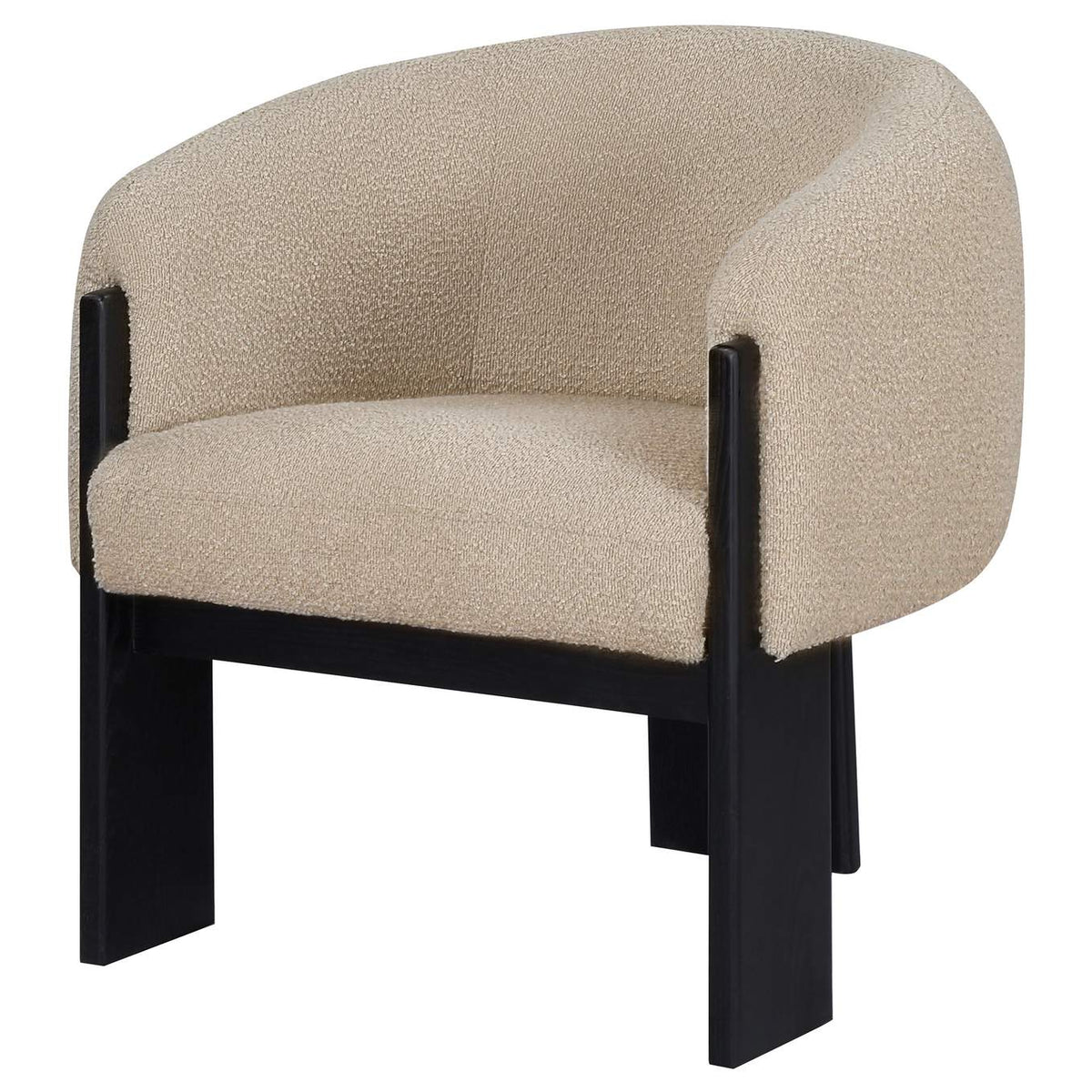 903165 Valdez Boucle Upholstered Barrel Back Accent Chair Beige