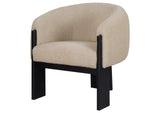 903165 Valdez Boucle Upholstered Barrel Back Accent Chair Beige