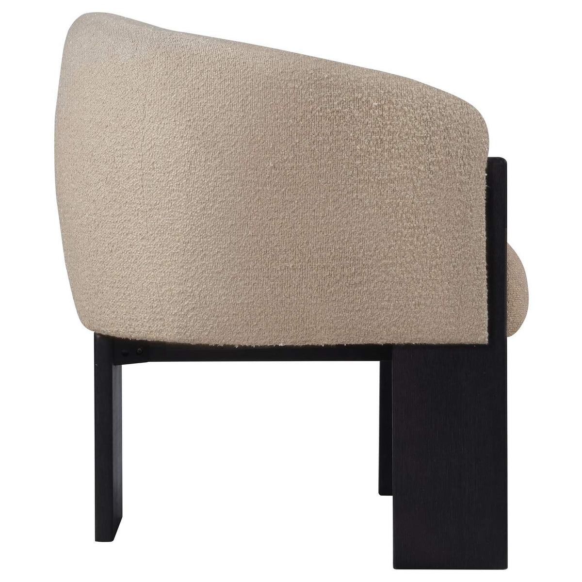 903165 Valdez Boucle Upholstered Barrel Back Accent Chair Beige