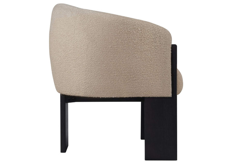 903165 Valdez Boucle Upholstered Barrel Back Accent Chair Beige