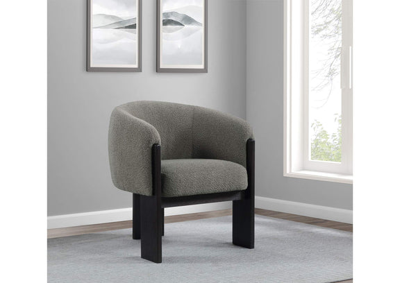 903166 Valdez Boucle Upholstered Barrel Back Accent Chair Brown
