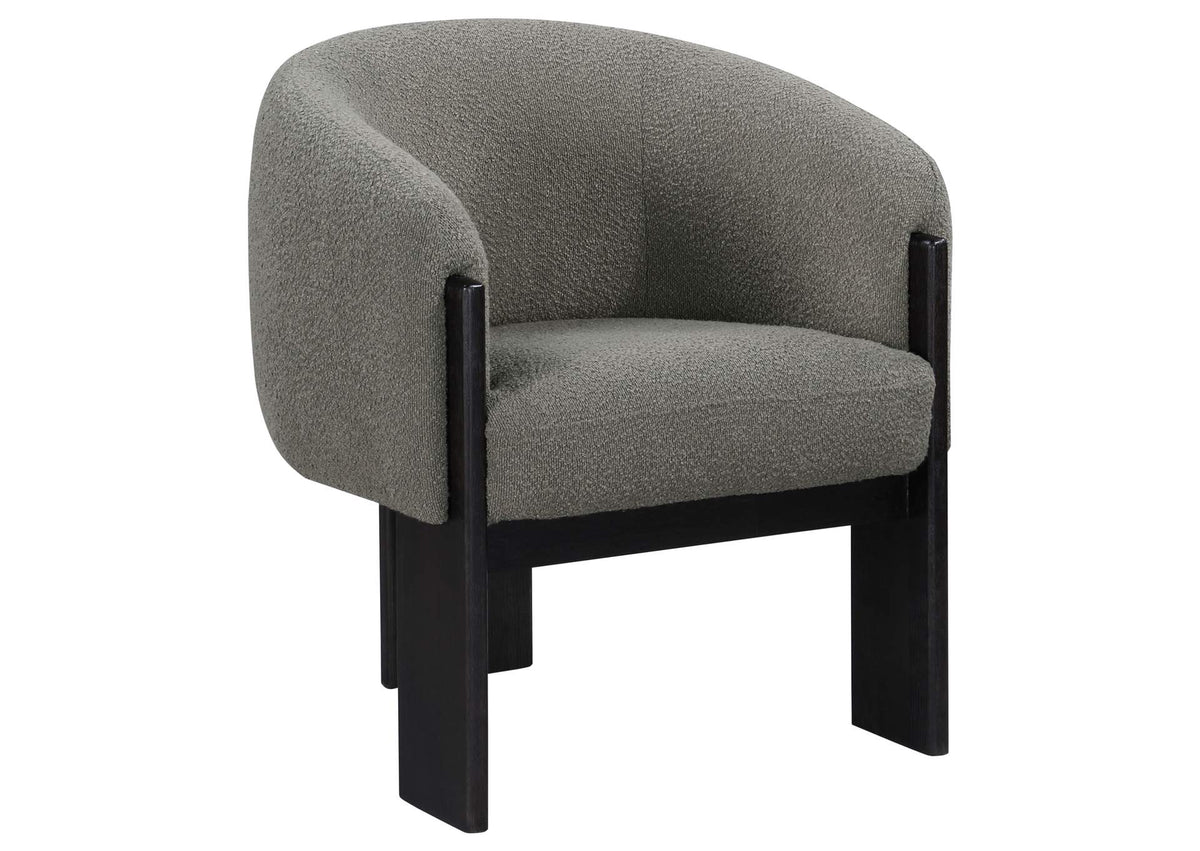 903166 Valdez Boucle Upholstered Barrel Back Accent Chair Brown