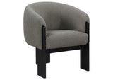 903166 Valdez Boucle Upholstered Barrel Back Accent Chair Brown