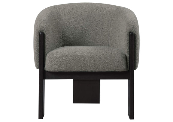 903166 Valdez Boucle Upholstered Barrel Back Accent Chair Brown