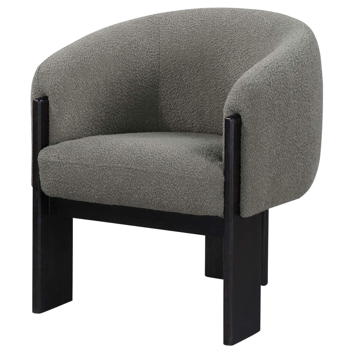 903166 Valdez Boucle Upholstered Barrel Back Accent Chair Brown