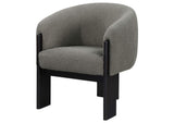 903166 Valdez Boucle Upholstered Barrel Back Accent Chair Brown