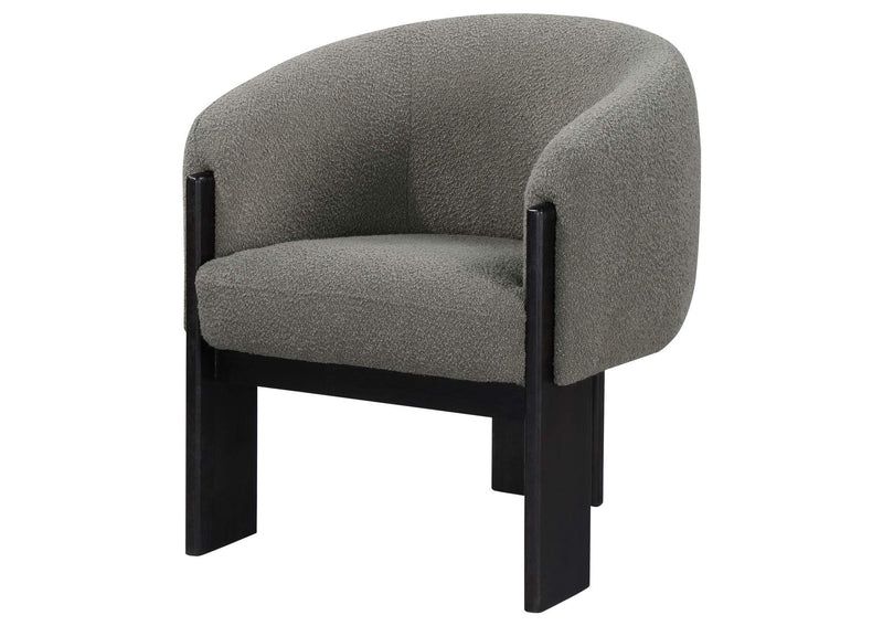 903166 Valdez Boucle Upholstered Barrel Back Accent Chair Brown