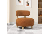 903167 Zonie Boucle Upholstered Barrel Back Accent Chair Orange